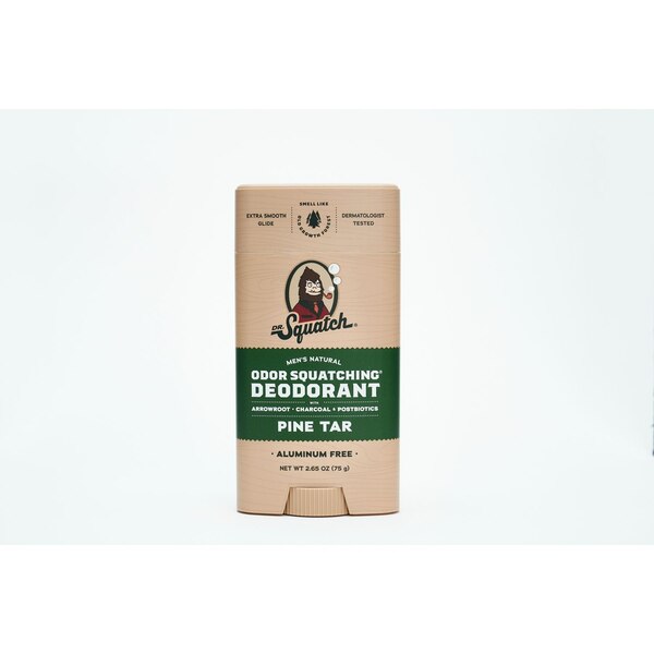 Dr. Squatch Odor Squatching Deodorant Stick, Pine Tar, 2.65 OZ