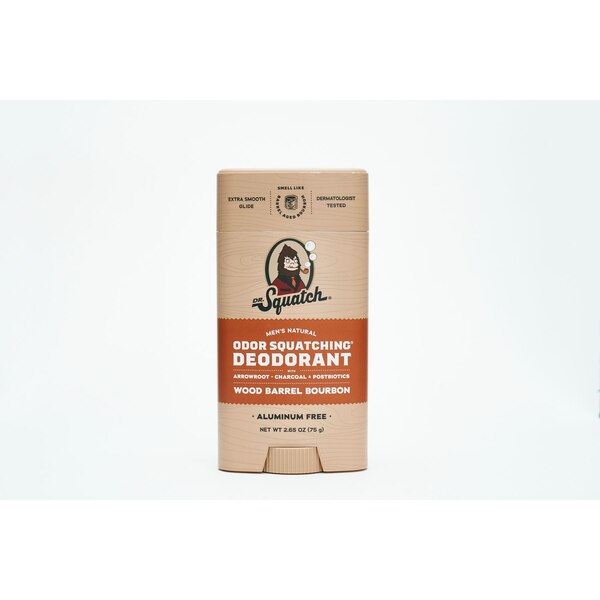Dr. Squatch Odor Squatching Deodorant Stick, Wood Barrel Bourbon, 2.65 OZ