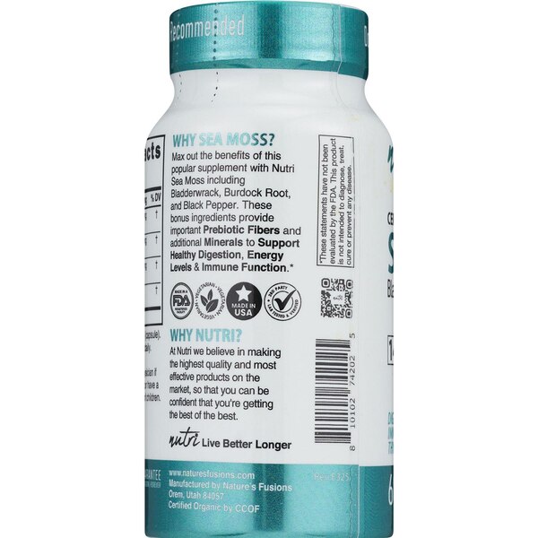 Nutri Organic Sea Moss Complex Capsules, 60 CT