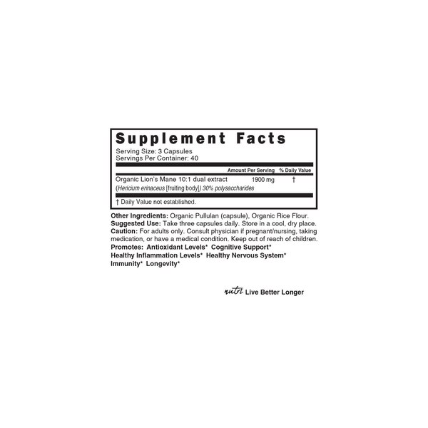 Nutri Lion's Mane Capsules, 120 CT