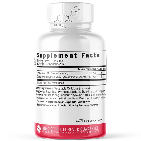 Nutri Berberine+ Ceylon Cinnamon Capsules, 120 CT