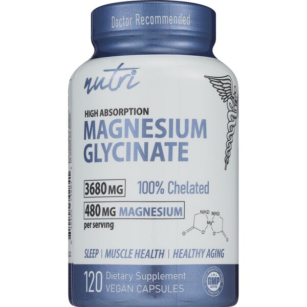 Nutri Magnesium Glycinate, 480 MG Capsules, 120 CT