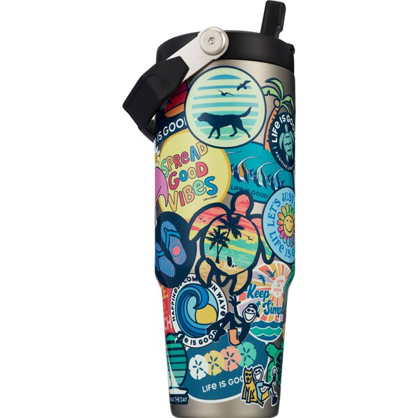 Corkcicle Life is Good Bumper Sticker Roam Cup, 30 oz