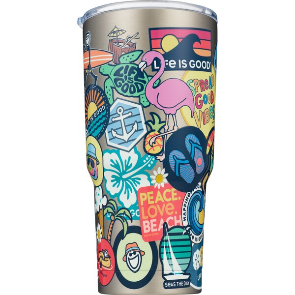 Corkcicle Life is Good Bumper Sticker Roam Tumbler, 20 oz