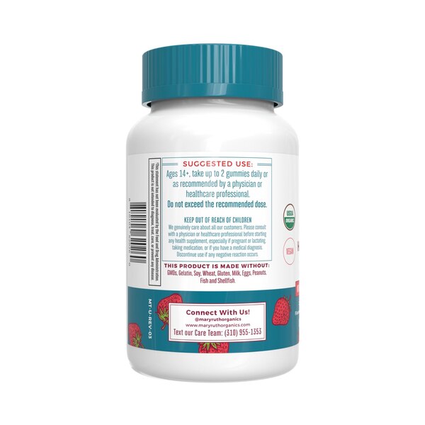 MaryRuth's Organic Hair Skin & Nails Gummies, Strawberry, 60 CT