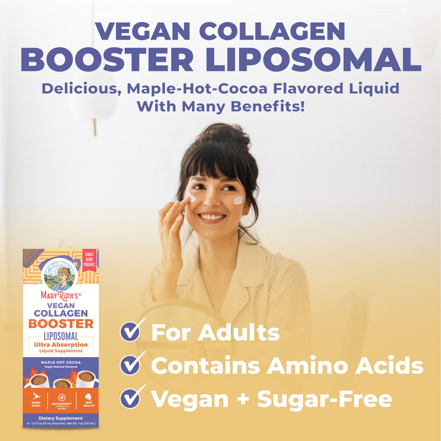 MaryRuth's Vegan Collagen Booster Liposomal, Maple Hot Cocoa, .5 OZ MaryRuth's Vegan Collagen Booster Liposomal, Maple Hot Cocoa, .5 OZ
