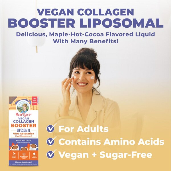 MaryRuth's Vegan Collagen Booster Liposomal, Maple Hot Cocoa, .5 OZ