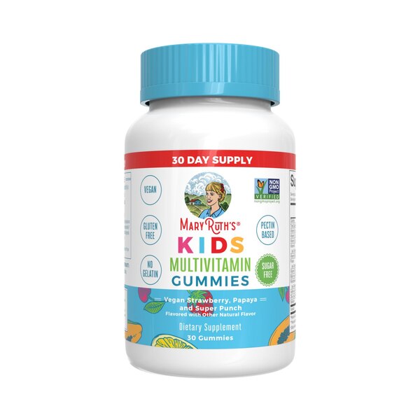 Mary Ruth's Kids Multi Gummies, Sugar Free Strawberry & Papya Punch, 30 CT