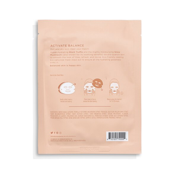 Karuna Quench Bio-Cellulose Face Mask, Snow Mushroom + Black Truffle
