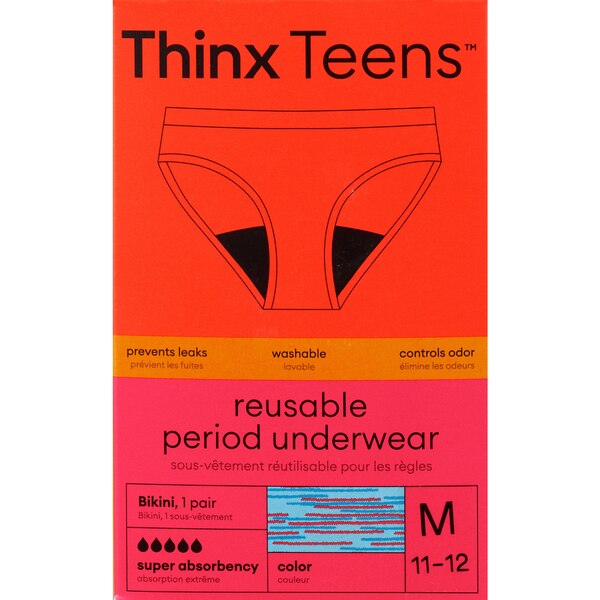 Thinx Teens Super Absorbency Cotton Bikini Period Underwear, Hologram