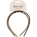 Kitsch Recycled Plastic Headbands, Black/Brown, 2 CT, thumbnail image