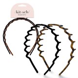 Kitsch Recycled Plastic Headbands, Black/Brown, 2 CT, thumbnail image