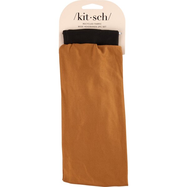 Kitsch Wide Headbands, Black/Orange, 2 CT