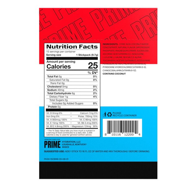 Prime Ice Pop Hydration Sticks, Ice Pop