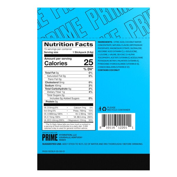 Prime Hydration Sticks