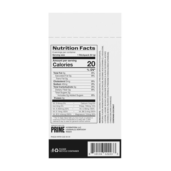Prime Meta Moon Hydration + Sticks, 6 Ct
