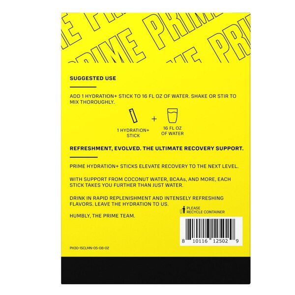 Prime Hydration Sticks, Lemonade, 15 CT