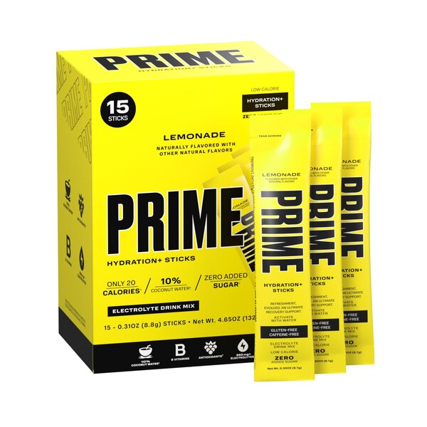 Prime Hydration Sticks, Lemonade, 15 CT