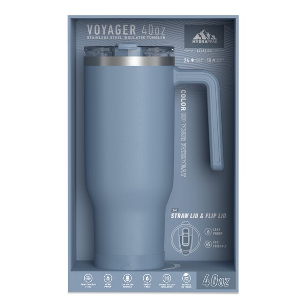 HydraPeak Voyager Tumbler Set, Modern Blue, 40 oz