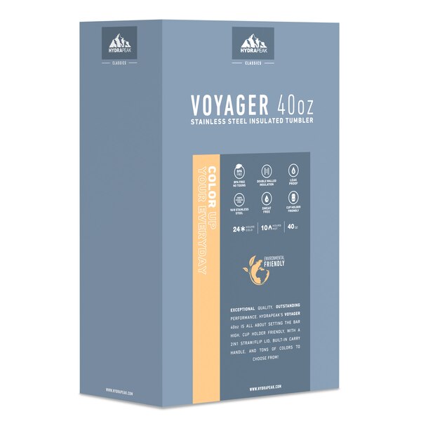 HydraPeak Voyager Tumbler Set, Modern Blue, 40 oz