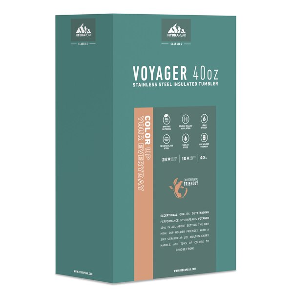 HydraPeak Voyager Tumbler Set, Emerald, 40 oz