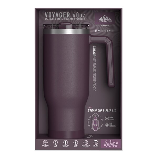 HydraPeak Voyager Tumbler Set, Midnight Plum, 40 oz