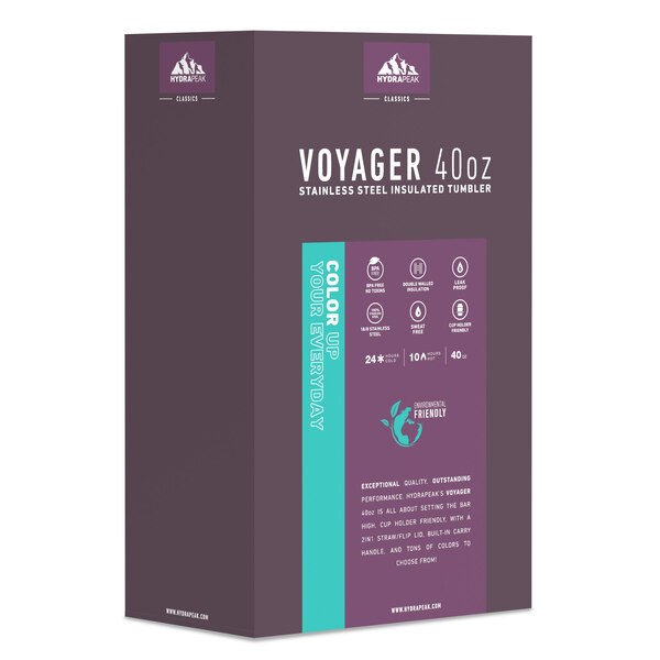 HydraPeak Voyager Tumbler Set, Midnight Plum, 40 oz