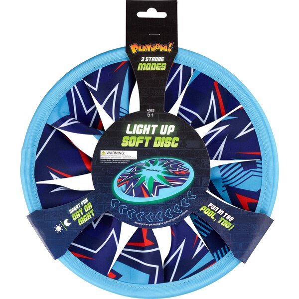 PlayHem! Light-Up Soft Flying Disc, 12 in