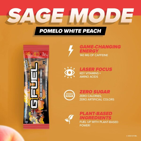 GFuel, Energy Formula, Naruto Sage Mode Pomelo White Peach, 6 ct, 1.48 oz