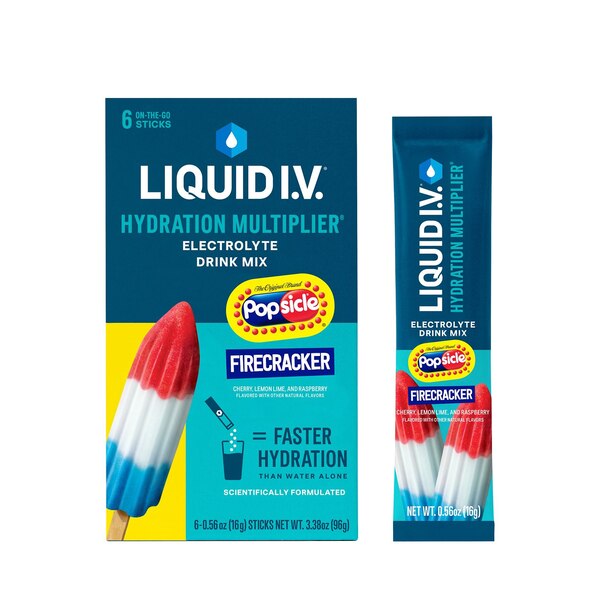 Liquid I.V. Hydration Multiplier Electrolyte Drink Mix, Firecracker, 6 CT