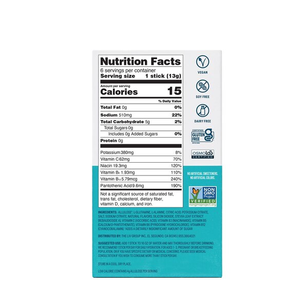 Liquid I.V. Hydration Multiplier Electrolyte Drink Mix, Sugar Free, Raspberry Melon, 6 CT