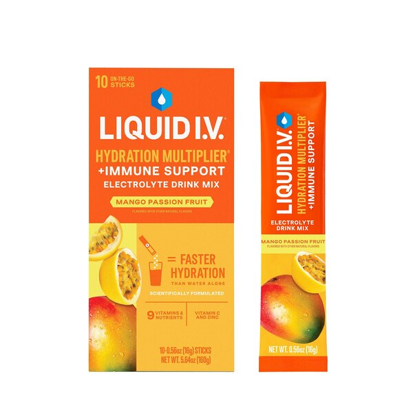 Liquid I.V. Hydration Multiplier Powder Packets, Mango Passionfruit, 10 CT
