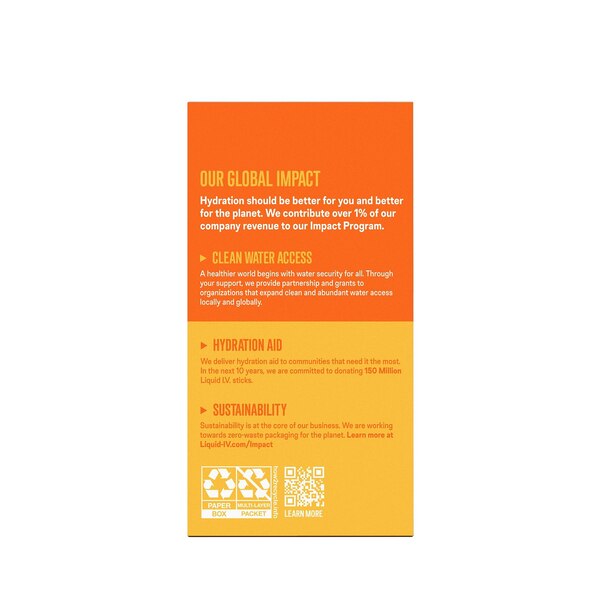 Liquid I.V. Hydration Multiplier Powder Packets, Mango Passionfruit, 10 CT