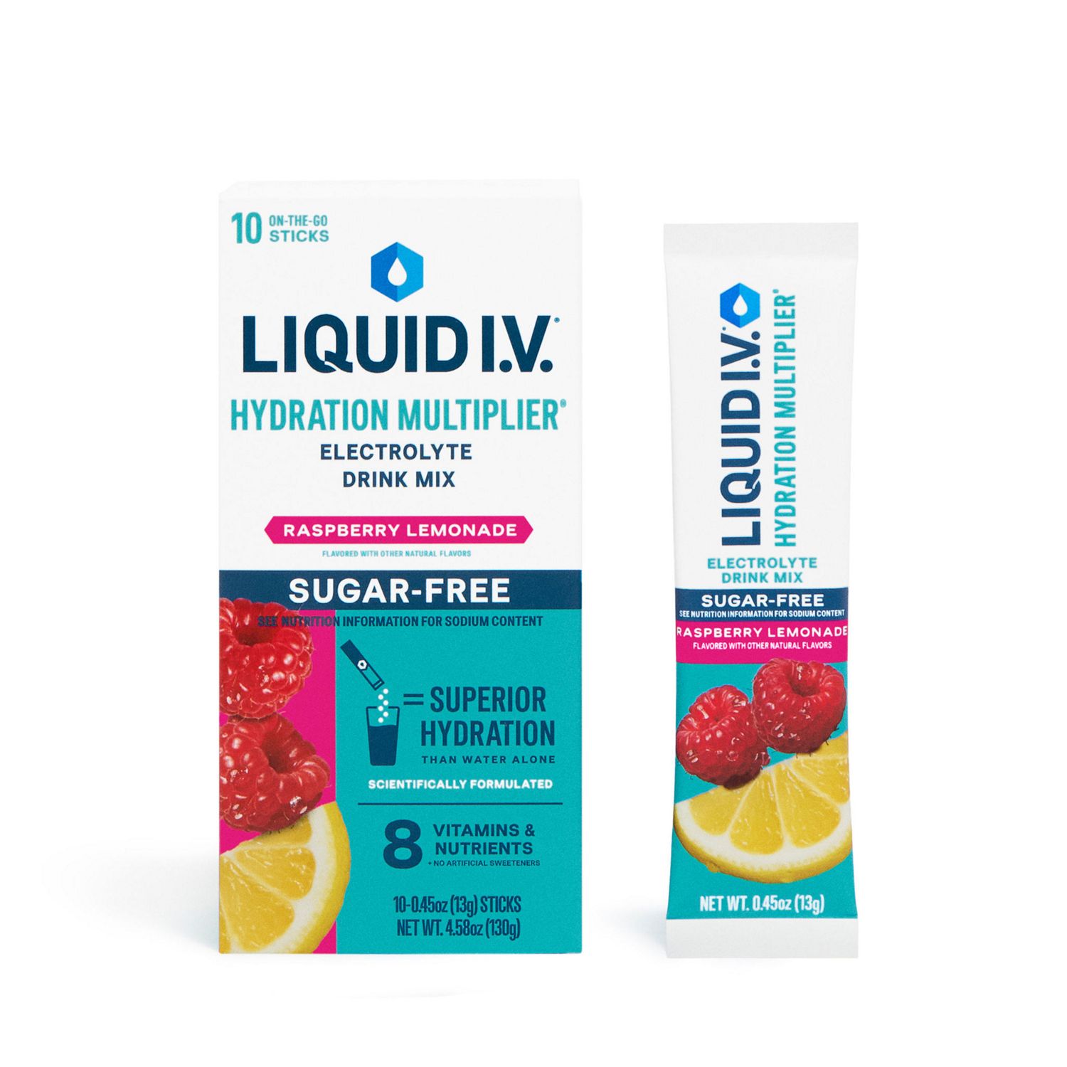 Liquid I.V. Hydration Multiplier Sugar-Free Raspberry Lemonade, 10 CT