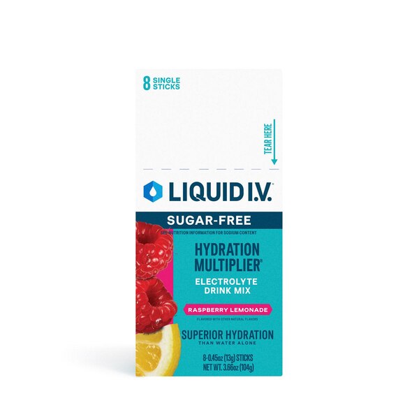 Liquid IV, Sugar-free Lemonade Hydration, Multiplier Powder Packet, 8 ct, 3.66 oz