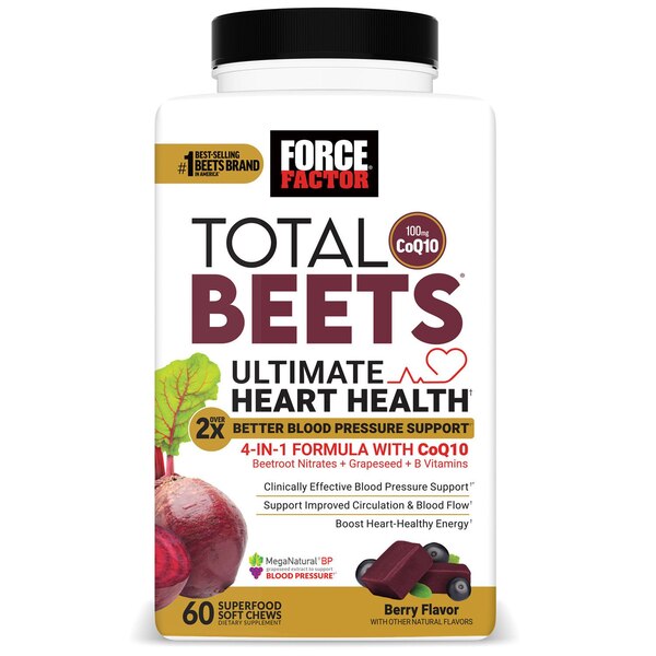 Force Factor Total Beets Ultimate Heart Chew Acai Berry, 60 CT