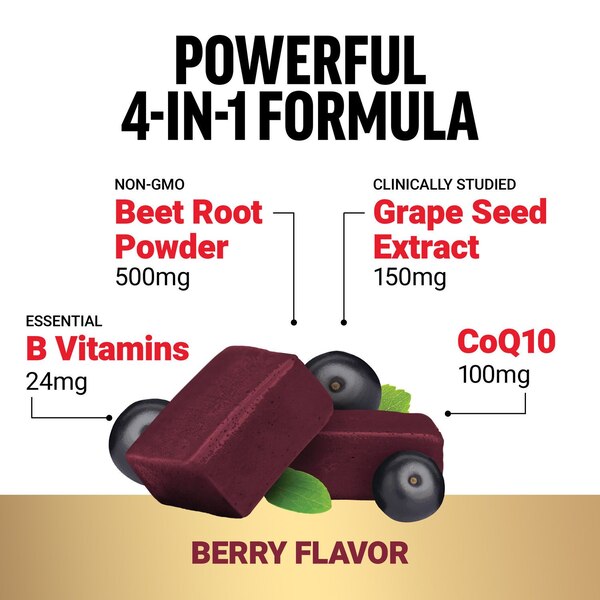 Force Factor Total Beets Ultimate Heart Chew Acai Berry, 60 CT