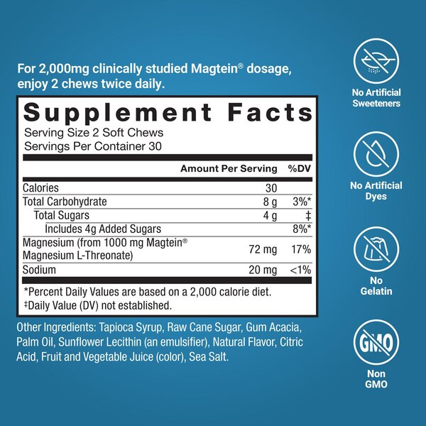 Force Factor Ultimate Magnesium Threonate Chew, 60 CT
