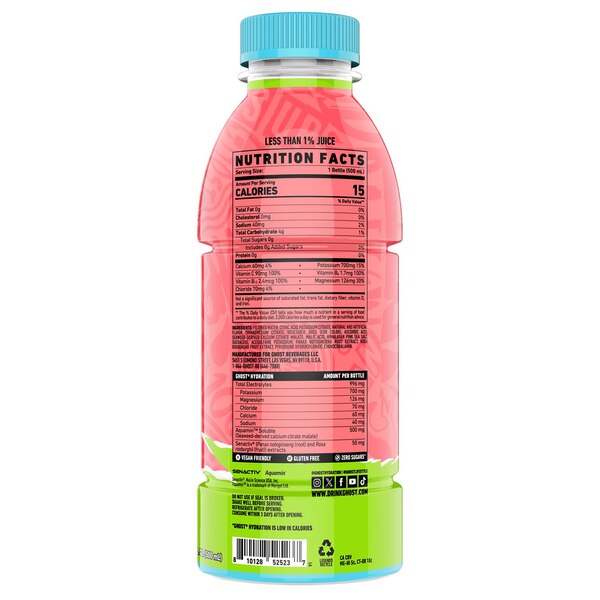 GHOST Hydration Drink, Kiwi Strawberry, 16.9oz