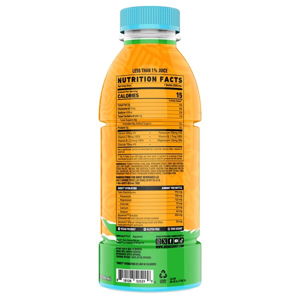 GHOST Hydration Drink, Orange Squeeze, 16.9oz