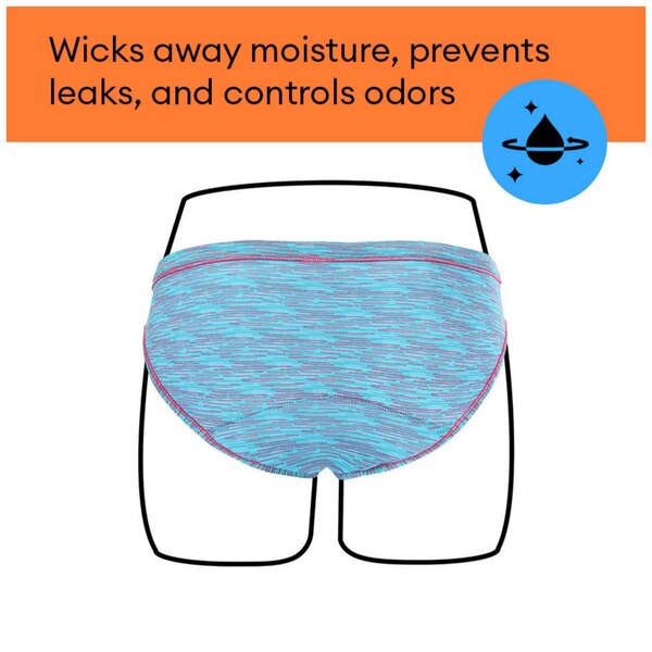 Thinx Teens Super Absorbency Cotton Bikini Period Underwear, Size 9/10, Hologram