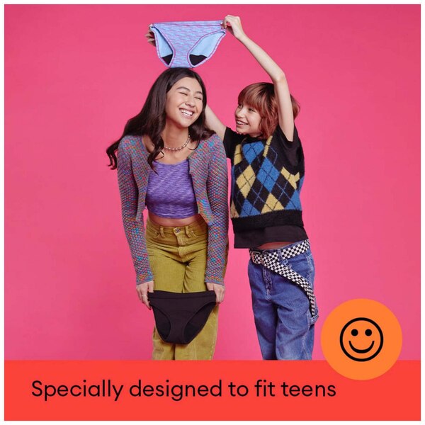 Thinx Teens Super Absorbency Cotton Bikini Period Underwear, Size 9/10, Hologram