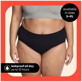 Thinx for All Women's Super Absorbency Cotton Brief Period Underwear, Black, thumbnail image