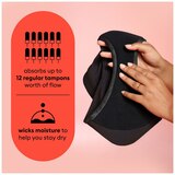 Thinx for All Women's Super Absorbency Cotton Brief Period Underwear, Black, thumbnail image