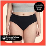 Thinx for All Women's Super Absorbency Cotton Brief Period Underwear, Black, thumbnail image