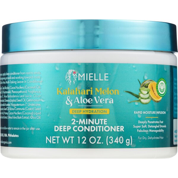 Mielle Kalahari Melon & Aloe Vera Deep Hydration 2-Minute Deep Conditioner, 12 OZ