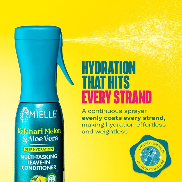Mielle Kalahari Melon & Aloe Vera Deep Hydration Multi-Tasking Leave-In Conditioner, 6.7 OZ