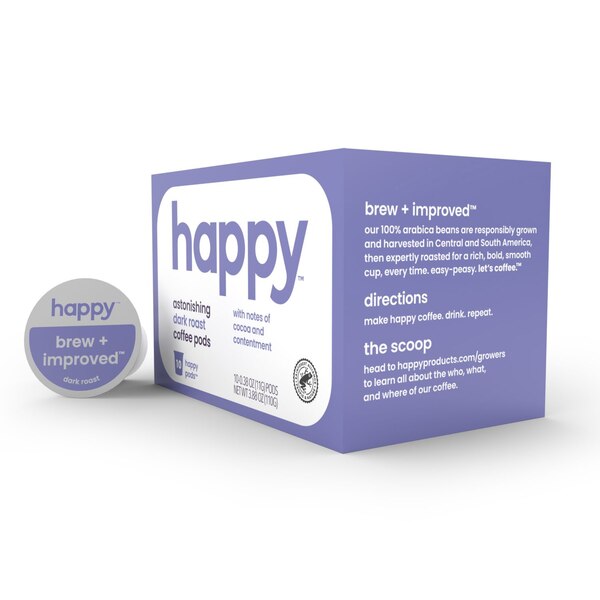 Happy Coffee, Dark Roast Pods, 10 ct