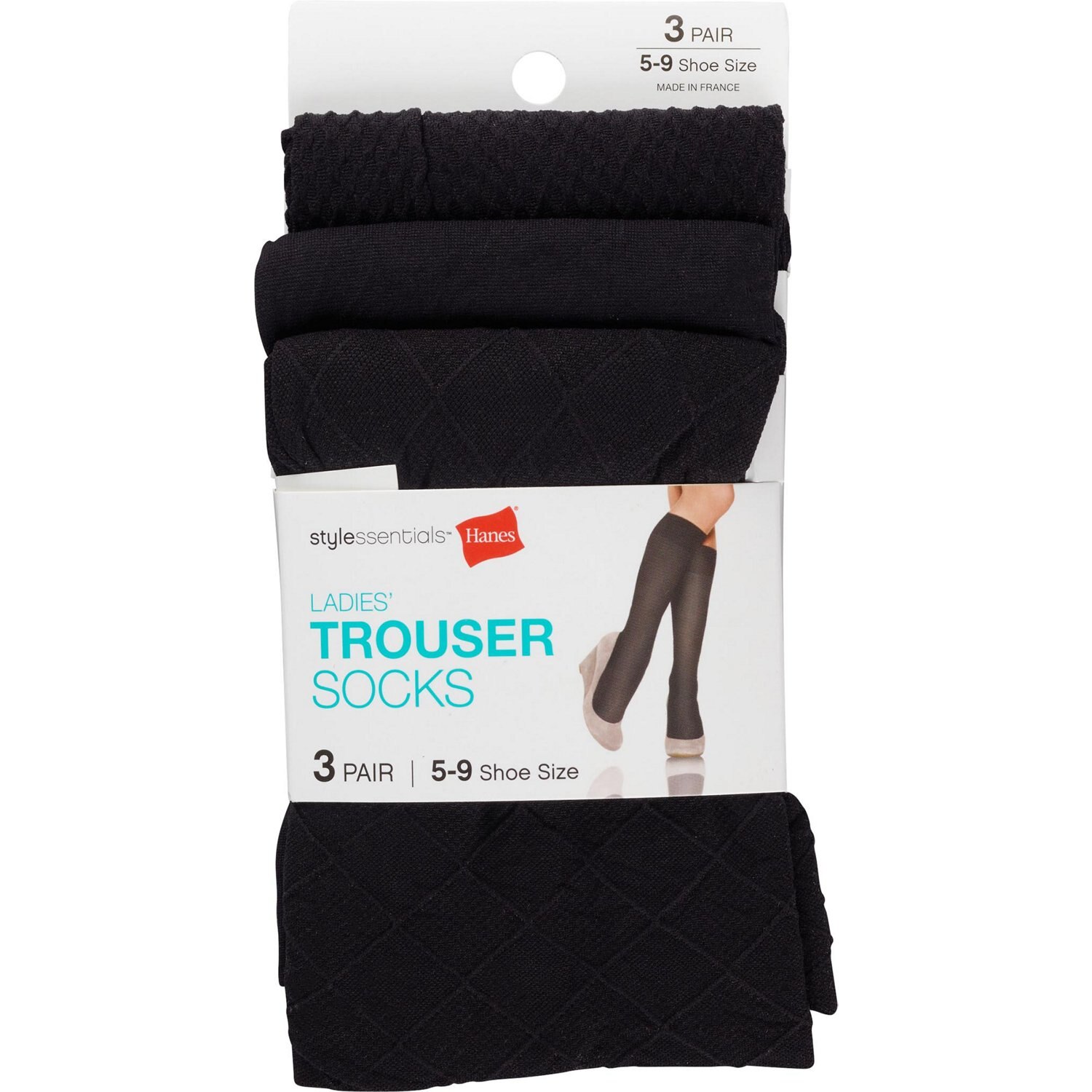Style Essentials by Hanes Ladies' Trouser Socks, 3 Pairs image.