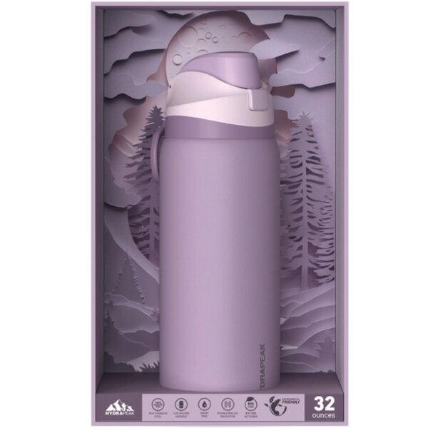 HydraPeak Oasis Water Bottle, Purple, 32 oz